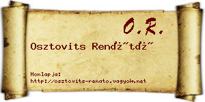 Osztovits Renátó névjegykártya