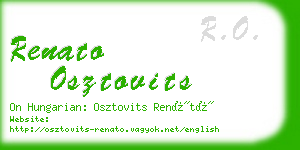 renato osztovits business card